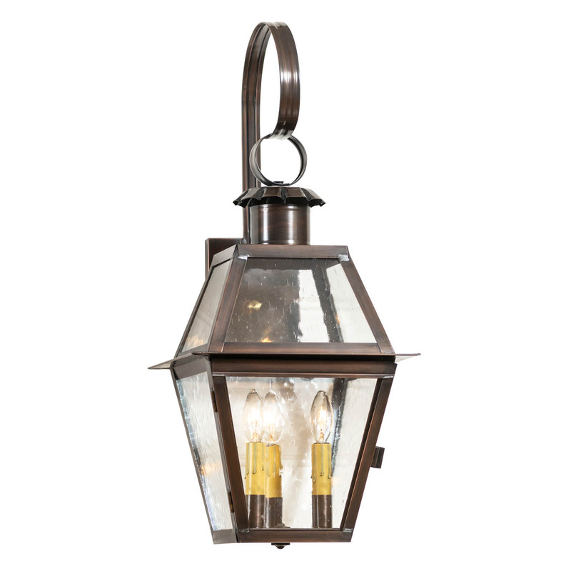 Town Crier Wall Light in Antique Copper - 3 Lights - Tinware Main image