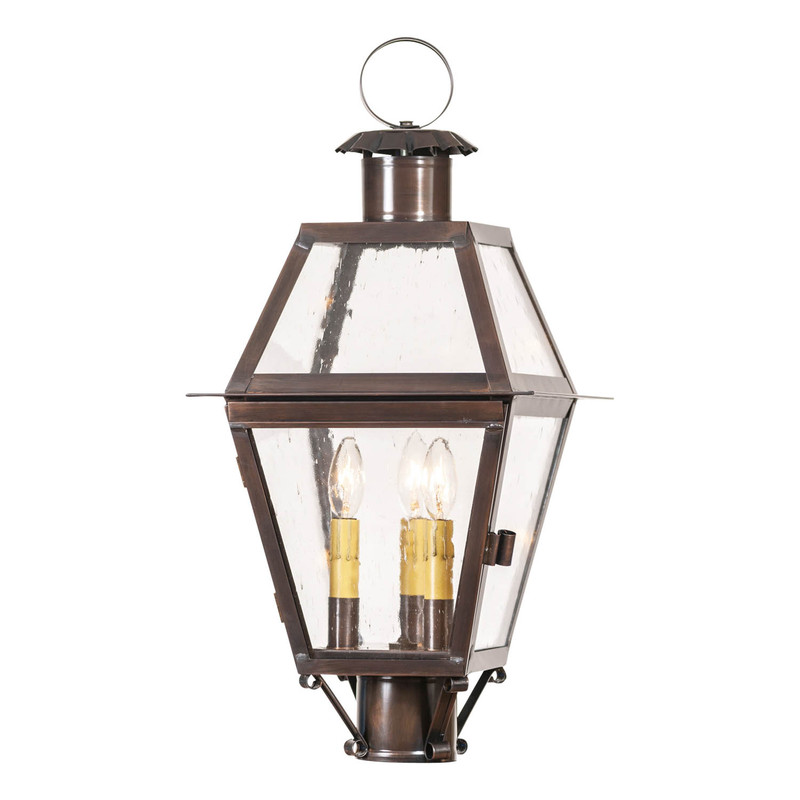 Town Crier Post Light in Antique Copper - 3 Lights - Tinware Main image