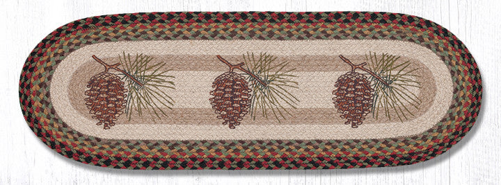 Earth Rugs OP-81 Pinecone Oval Table Runner 13" x 36" Main image