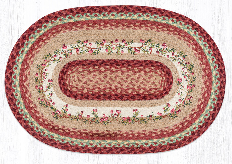 Earth Rugs OP-390 Cranberries Oval Patch 20" x 30" Main image