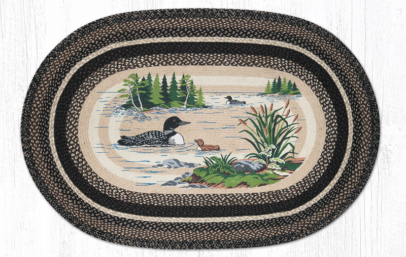 Earth Rugs OP-313 Loons Oval Patch 20" x 30" Main image