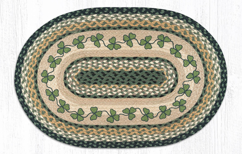 Earth Rugs OP-116 Irish Shamrock Oval Patch 20" x 30" Main image