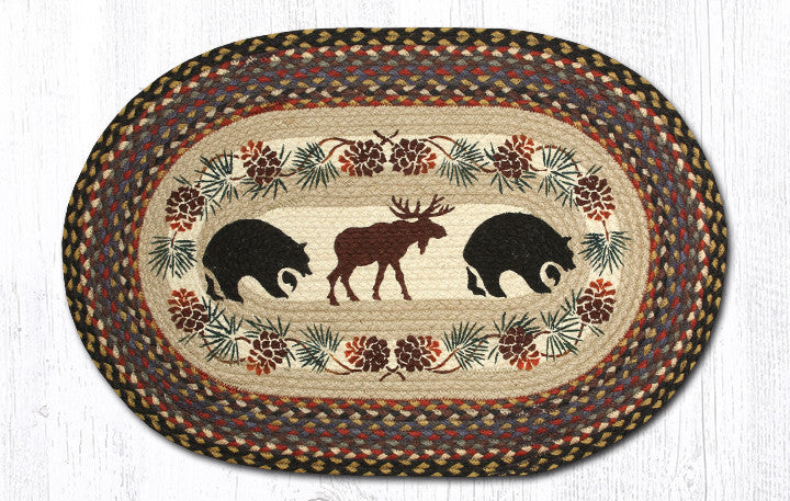 Earth Rugs OP-43 Bear / Moose Oval Patch 20" x 30" Main image