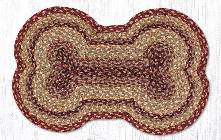 Earth Rugs DB-357 Burgundy / Gray / Cream Large Dog Bone 18" x 28" Main image