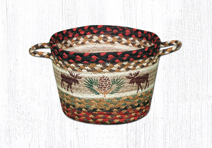 Earth Rugs UBP-19 Moose / Pinecone Printed Utility Basket 9" x 7" Main image