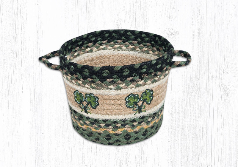 Earth Rugs UBP-116 Shamrock Printed Utility Basket 9" x 7" Main image