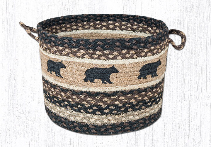 Earth Rugs UBP-313 Black Bear Printed Utility Basket 13 Inch X 9 Inch Main image