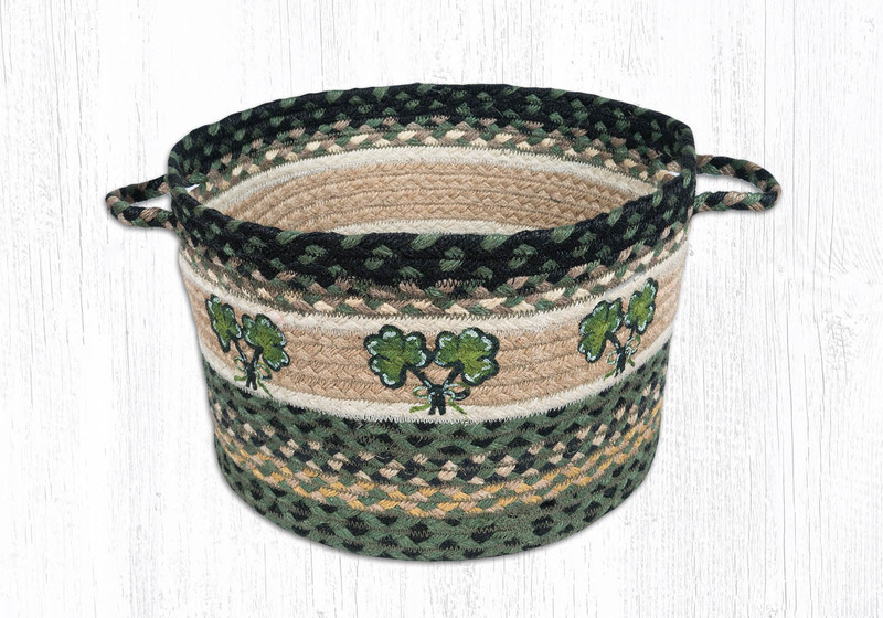 Earth Rugs UBP-116 Shamrock Printed Utility Basket 13" x 9" Main image