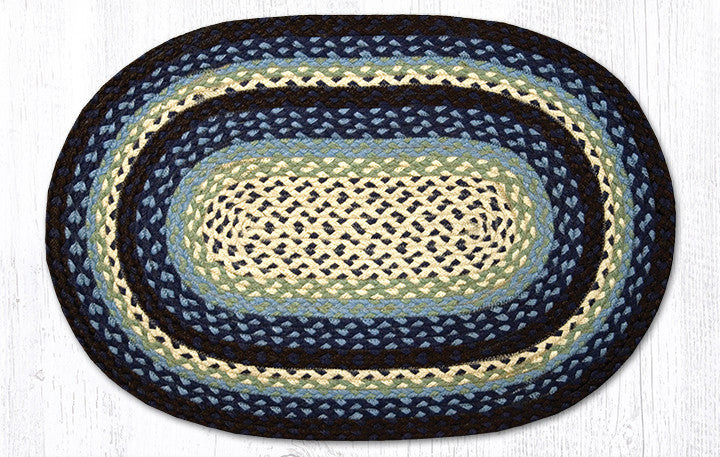 Earth Rugs C-312 Blueberry / Cream Oval Braided Rug 20" x 30" Main image