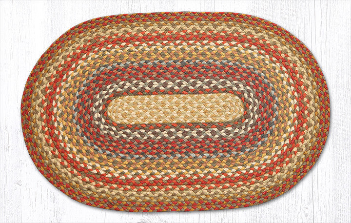 Earth Rugs C-300 Honey / Vanilla / Ginger Oval Braided Rug 20" x 30" Main image