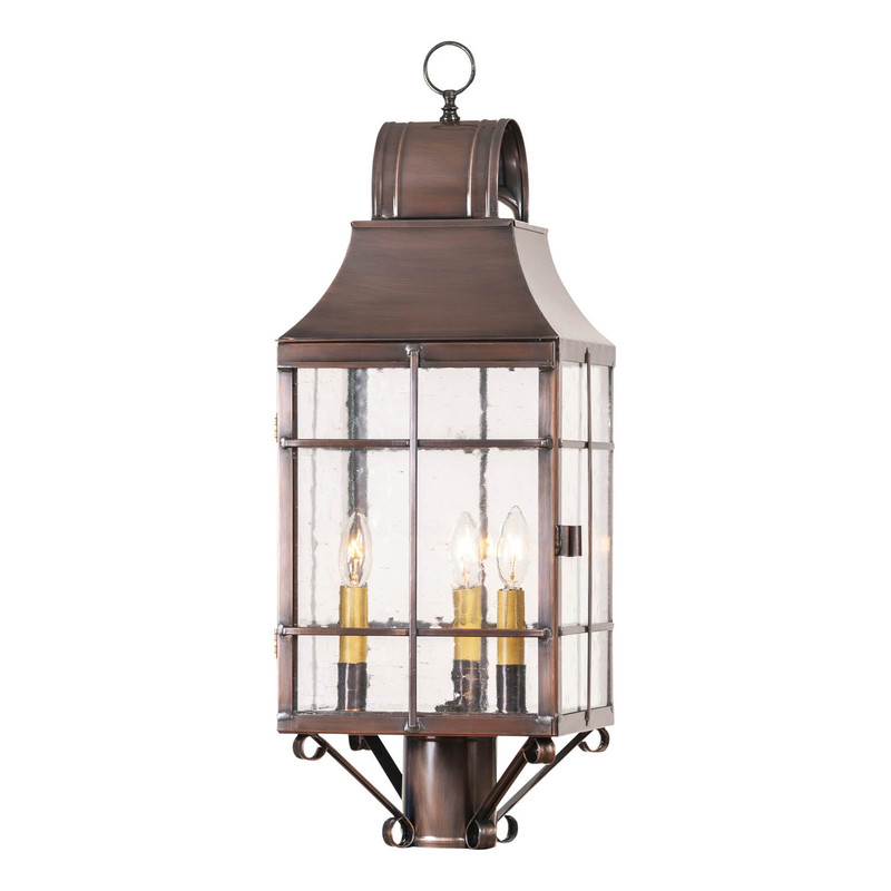 Stenton Post Light in Antique Copper - 3 Lights - Tinware Main image