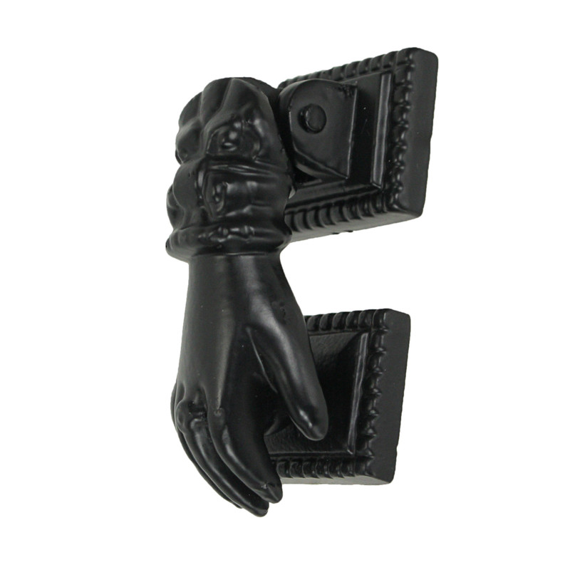 Black Enamel Cast Iron Vintage Hand Decorative Door Knocker Antique Home Decor Main image