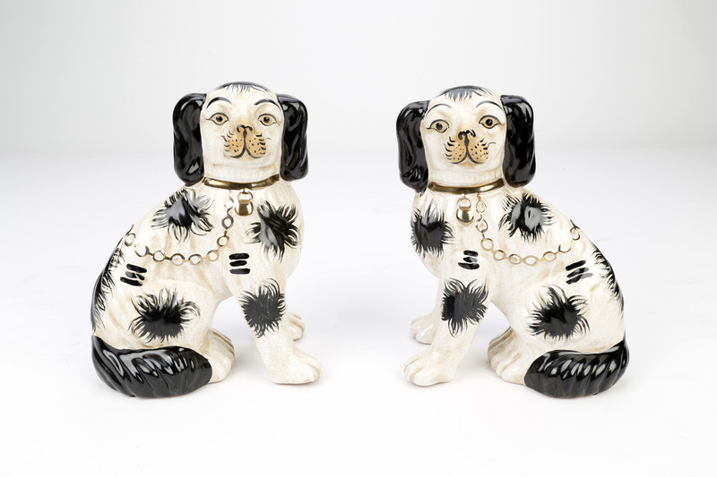 AAI Black and White Staffordshire Spaniels, Set of 2 Main image
