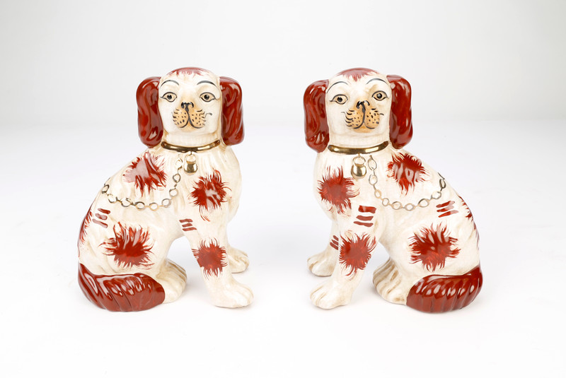 AAI Rust Brown and White Staffordshire Spaniels, Set of 2 Main image