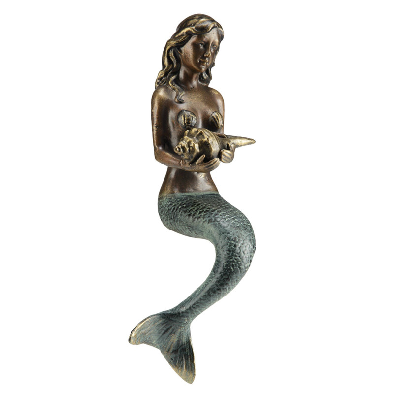 SPI Home Cast Aluminum Mermaid Shelf Sitter Statue 13 Inches High Main image