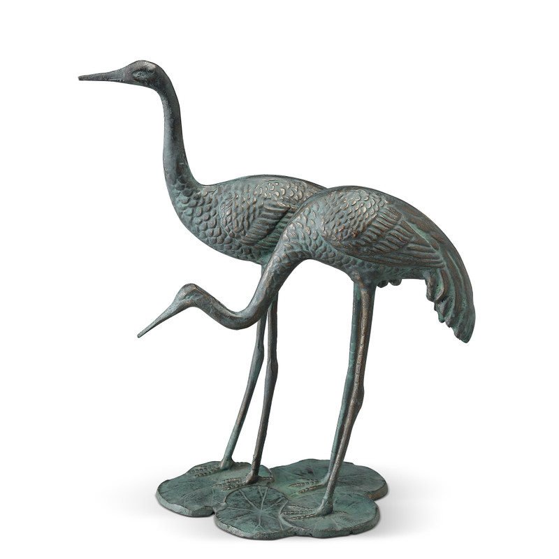SPI Home Coastside Crane Pair Garden Sculpture 13.0" x 11.0" x 5.0" Main image