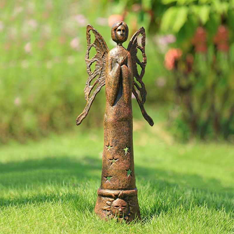 SPI Home Cast Iron Praying Angel Garden Sculpture 23 Inches High Main image