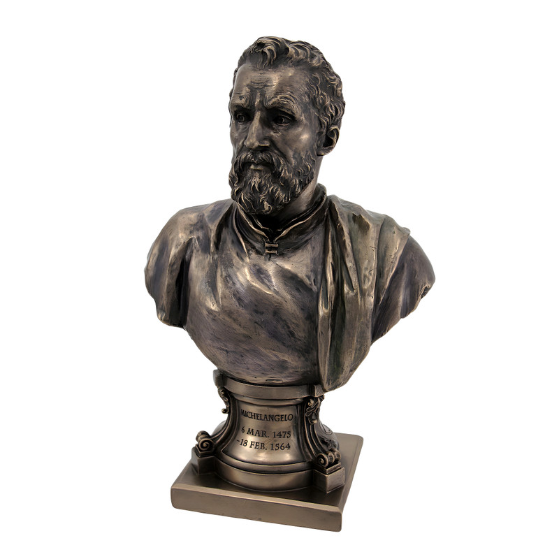 Michelangelo Bronze Finish Bust Statue Artist Main image
