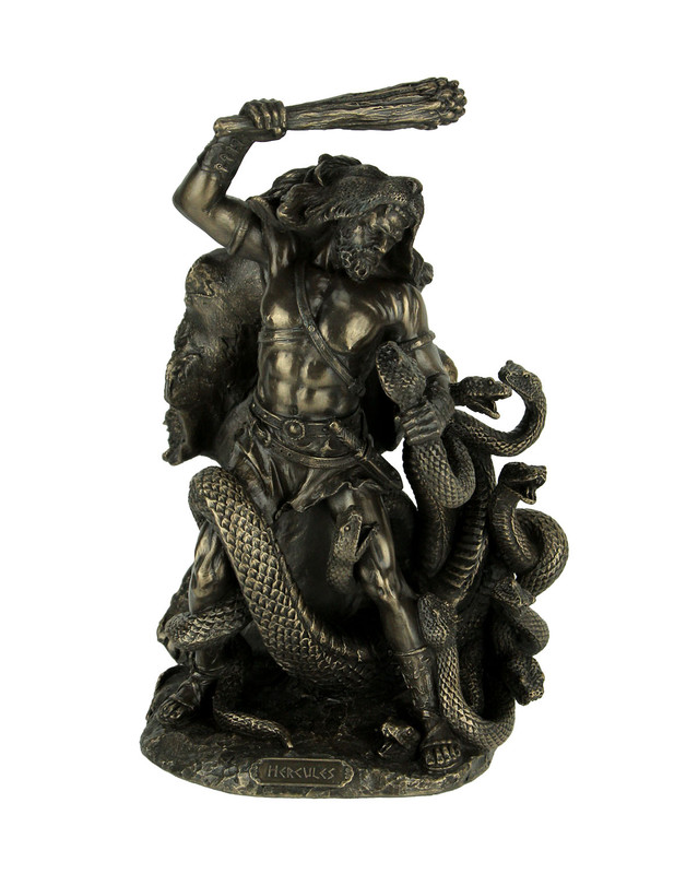 Bronze Finish Hercules Second Labor Slaying of Hydra Statue Main image