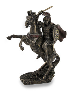 Alexander the Great Riding Bucephalus Bronzed Sculptural Statue Main image