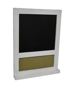 Distressed Finish Framed Wall Mount Chalkboard and Corkboard Main image