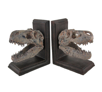 Set of 2 Tyrannosaurus Rex T-Rex Skull Bookends Main image