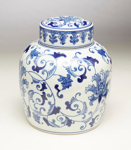 AA Importing 59779 9 Inch Blue & White Ginger Jar Main image