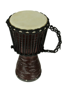 Hand Carved Wood Djembe Hand Drum 16 Inch Tall Main image