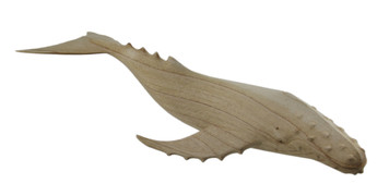 Hand Carved Wood Whale Statue 19in Main image