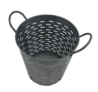 Galvanized Metal Olive Bucket w/Built-In Handles Main image