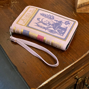 Lavender & Purple Alice In Wonderland Book Wallet ID Holder Fashion Wristlet Main image