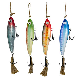 Vintage Fishing Lure Wall Hangings – Set of 4, Multicolor Nautical Art Main image