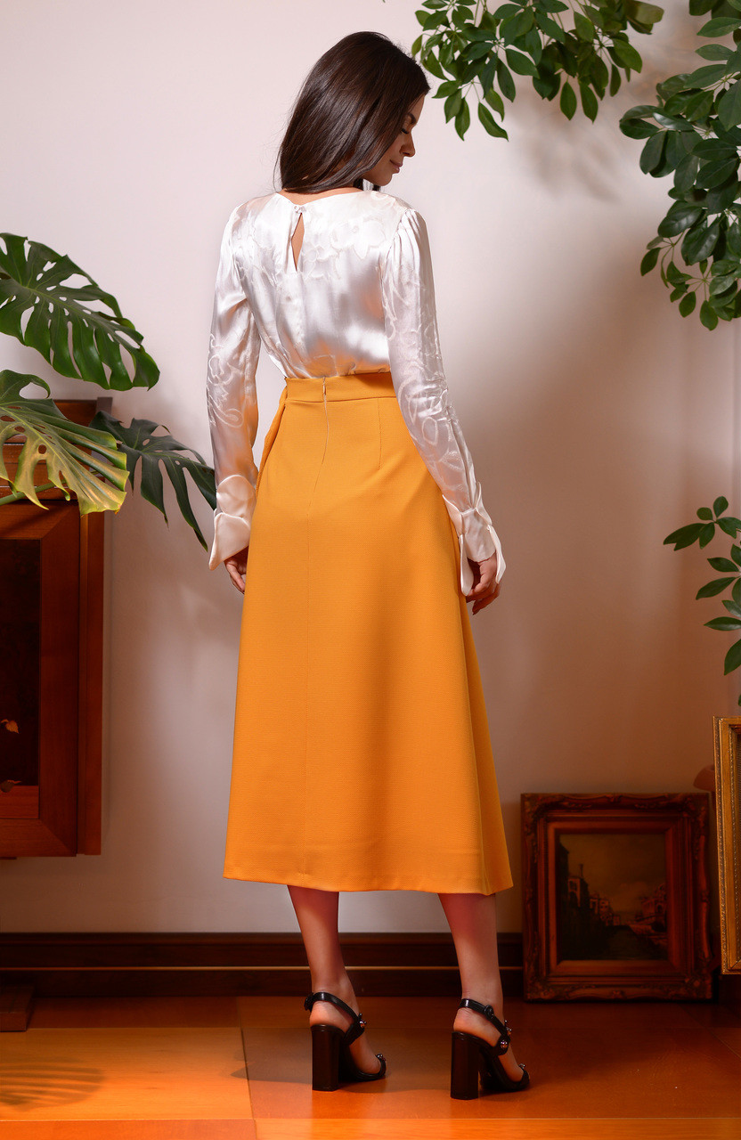 The Monarch Skirt (Midi Skirt with Front Panels)