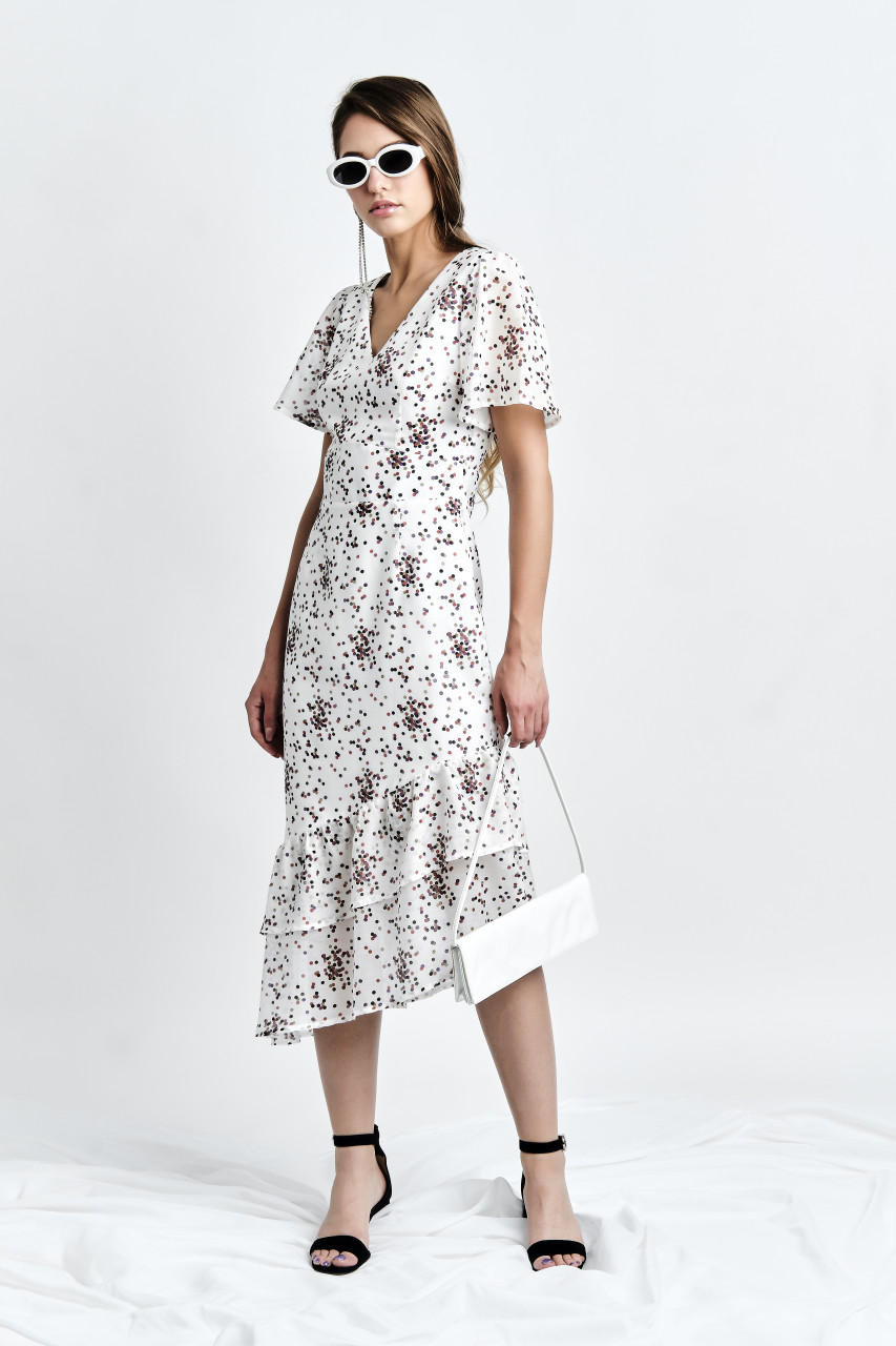HORA Dress (Printed Silk-blend Asymmetric Midi Dress)