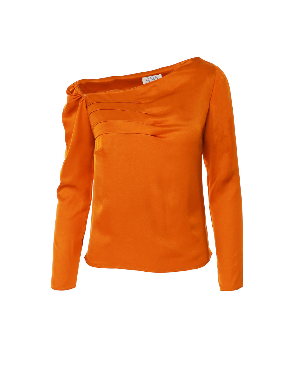 FLUTTER Orange Top with Asymmetric Neckline