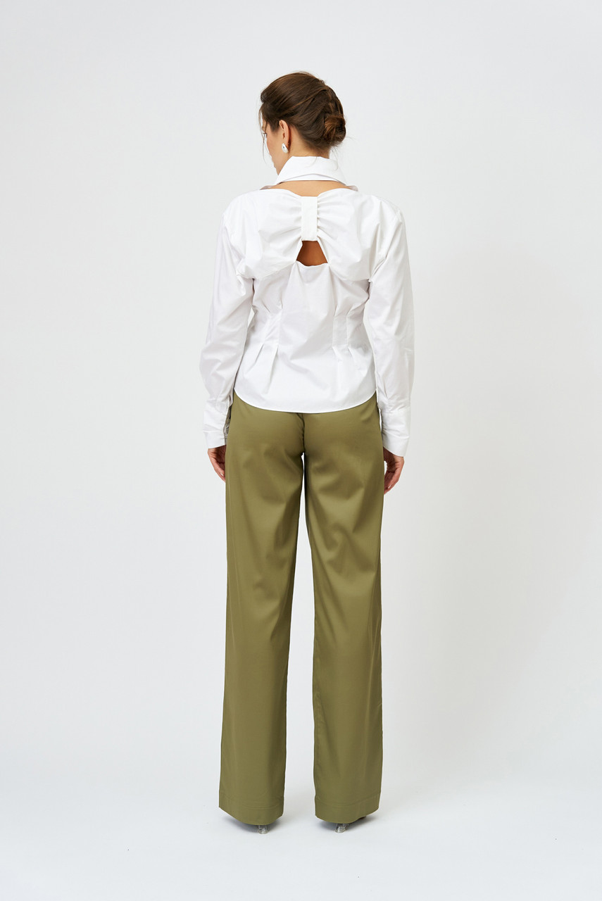 ALVIERO MARTINI PRIMA CLASSE - Crisp cotton poplin casual trousers Desert  Tan