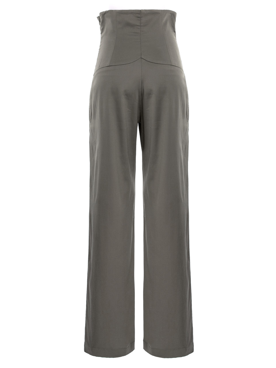SUPERNOVA Wide-Leg Pants with High Corset Waist in Grey