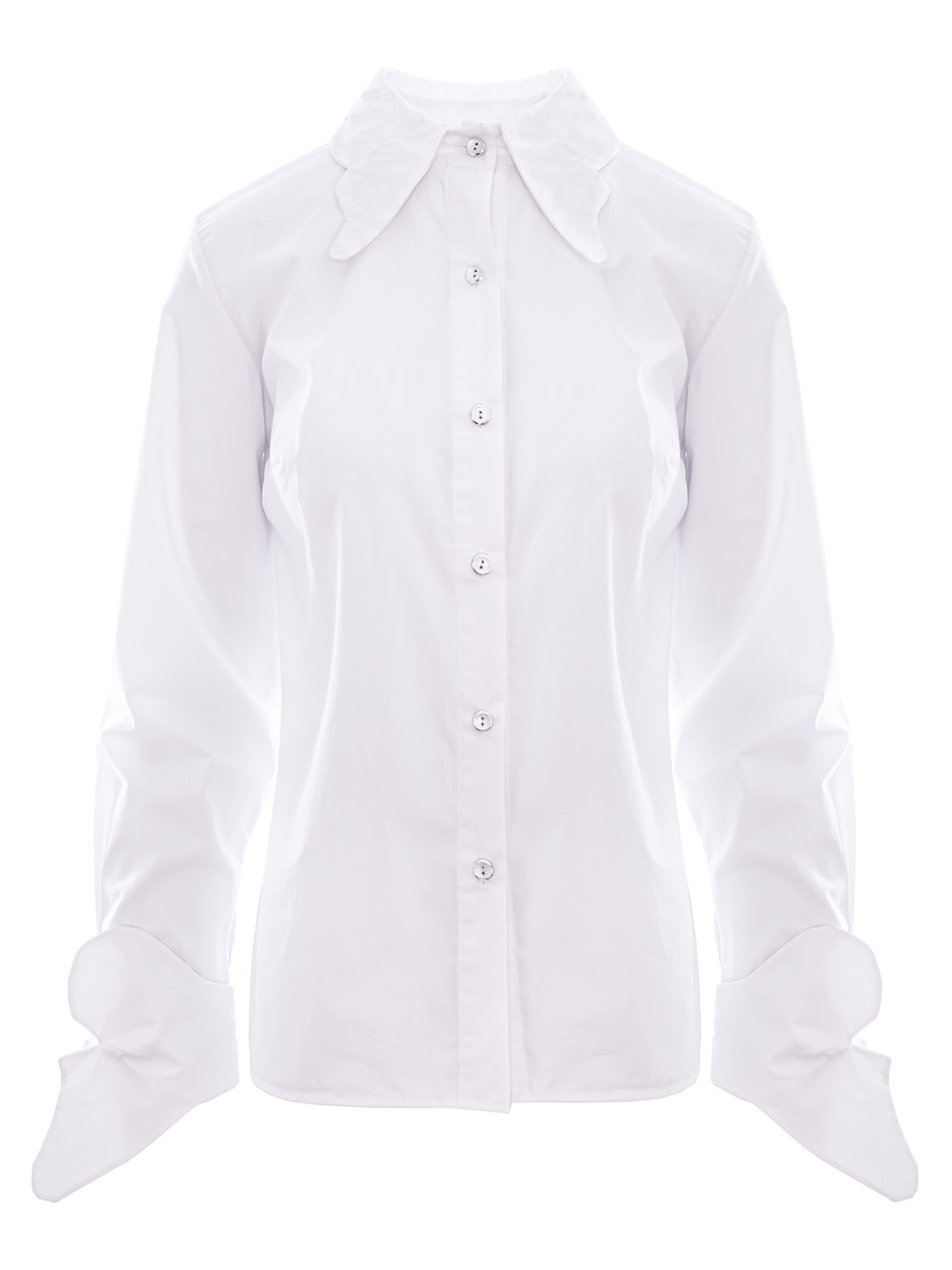 WHITE-ADMIRAL Cotton-Poplin Shirt with Butterfly Details in White WHITE-ADMIRAL Cotton-Poplin Shirt with Butterfly Details in White