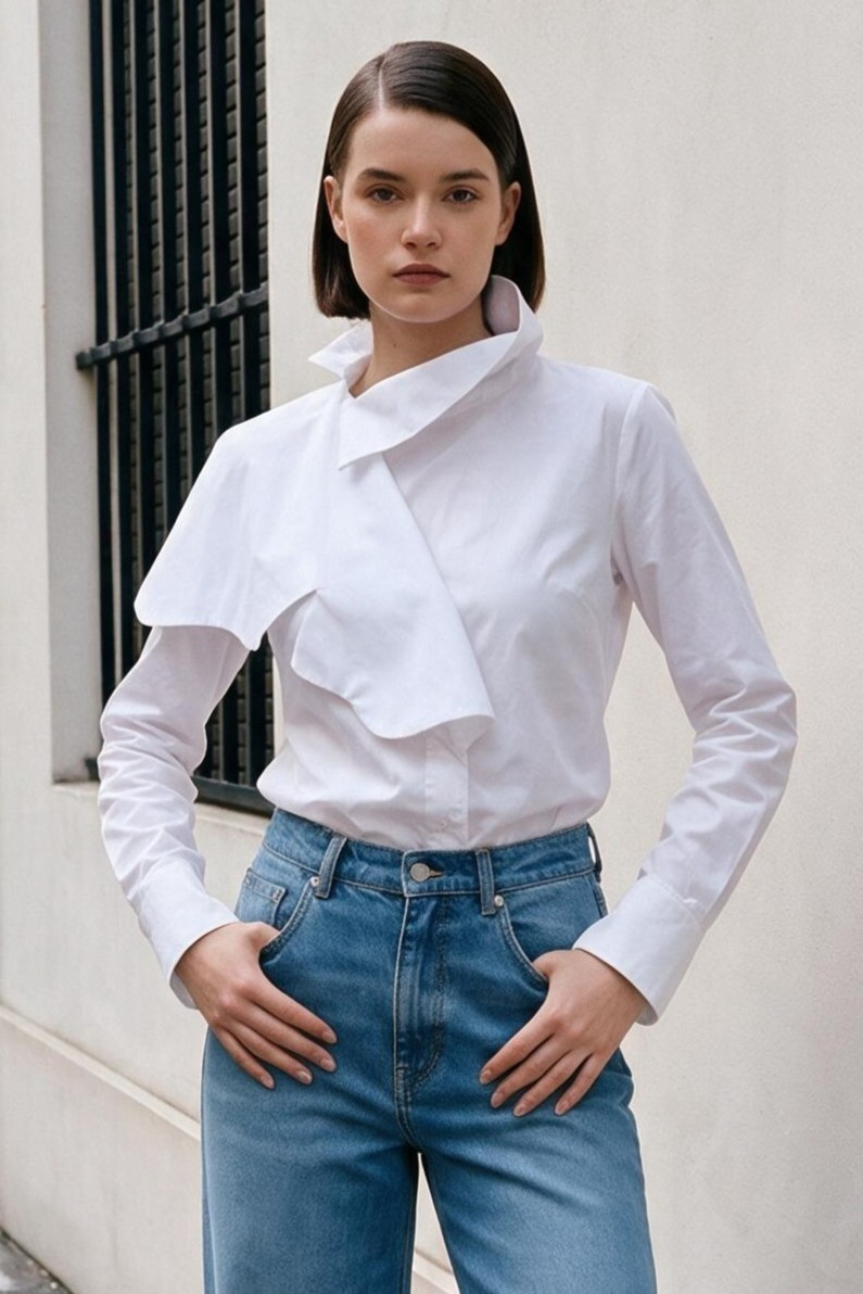 The Butterfly Poplin Shirt in White