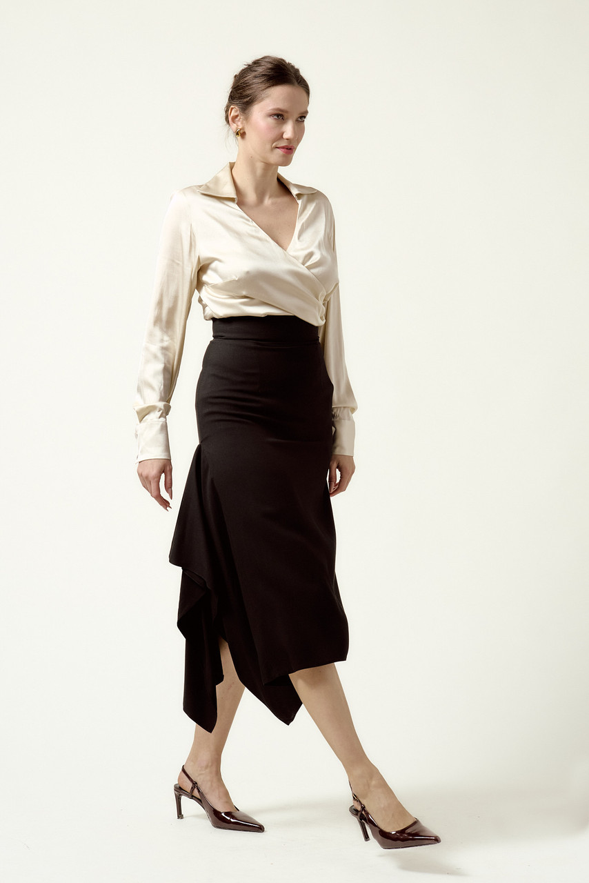 EVE Skirt with Side Panel in BLACK