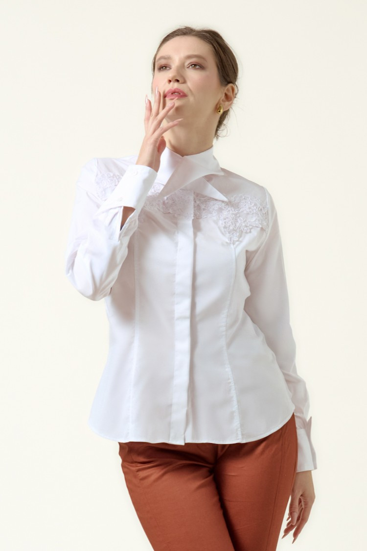 ARCADIA LACE White Poplin Shirt