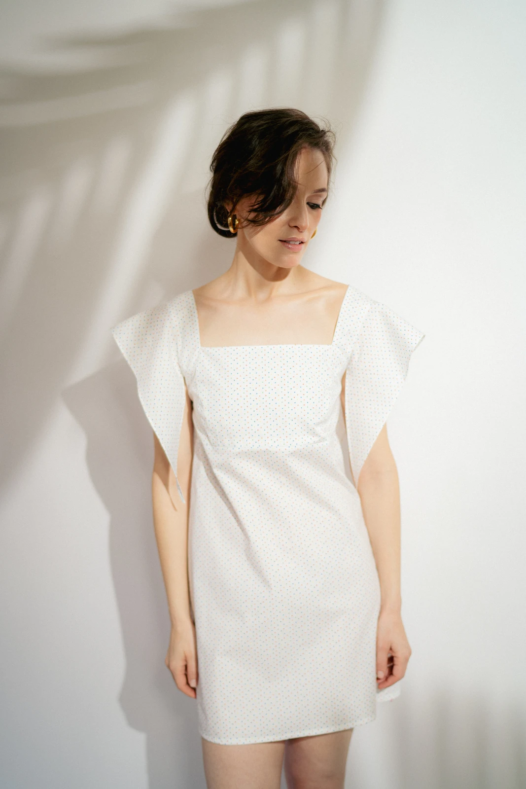 CASSIS Short Poplin Dress with Adjustable Bodice