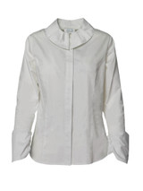 FEATHER White Poplin Shirt with Folded Collar and Cuffs