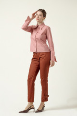WHITE-ADMIRAL Cotton-Poplin Shirt with Butterfly Details in Pink