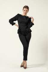 VESPER Sculpted Tapered Pants in Black