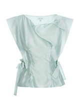 SIENA Wrap Top with Draped Cowlneck in Sage-Green
