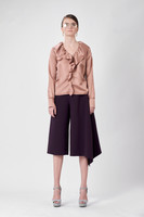 Triangle Blackberry Pants (Cropped Pants with Side Pleat)