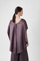 RECTANGLE Straight-Leg Plum Jumpsuit with Cape-Effect