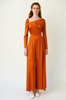 SKYLINE Wide-leg Orange Trousers