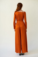 SKYLINE Wide-leg Orange Trousers